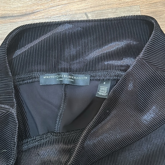 WNHM WOMEN RUNWAY VELVET CORDUROY LEGGINGS BLACK SIZE 8 - Picture 5 of 7